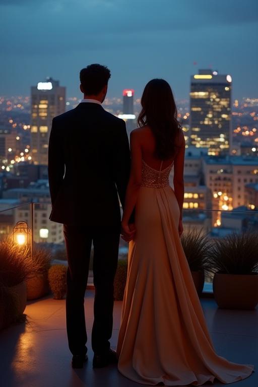 Boda urbana chic en una azotea de Madrid con vistas espectaculares a la ciudad.